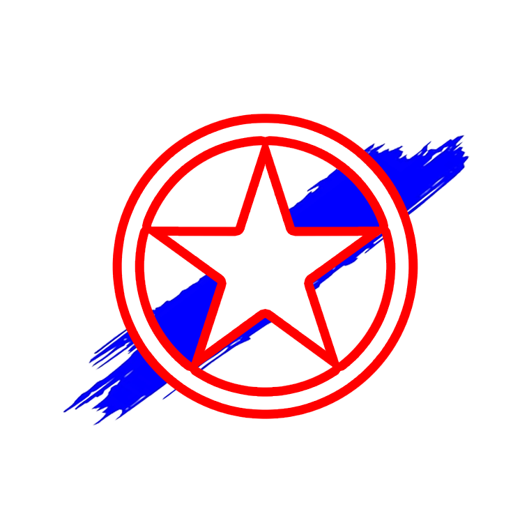 5 Point Star Badge Red White Blue