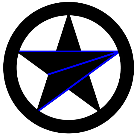 5 Point Star Badge With Blue Accent