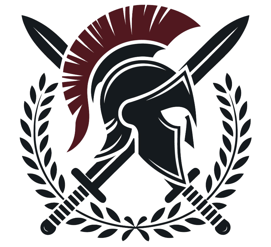 Spartan w Cross Swords Clear Background